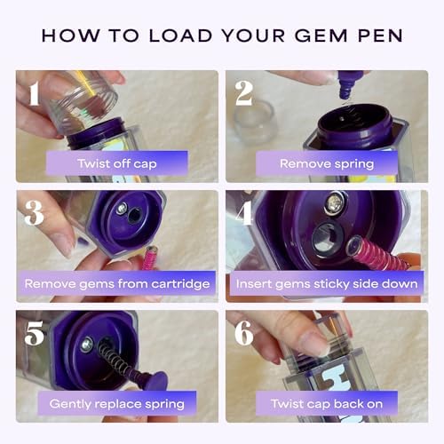 Hally Hair Gem Pen, 240 Stick-On Hair Gems with Stamper Tool, Easy to Apply and Remove, Hair Accessories Kit for Girls and Kids (Pack of 2) - Image 3