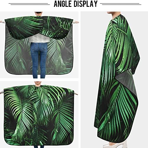 Visesunny Barber Cape - 3D Palm Leaf Polyester Hair Cutting Salon Apron Anti-Static Haircut Water-Resistant Shaving Cloth Beard Shaving Bib - Image 6