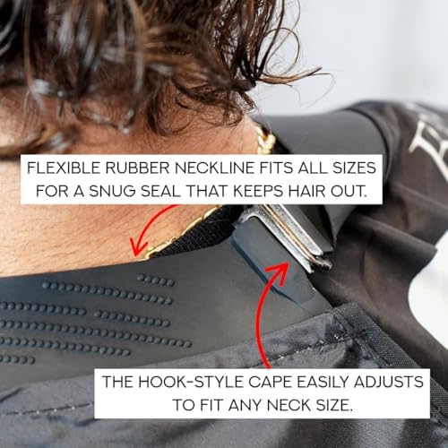 Supreme Trimmer Premium Barber Cape w/Rubber Neck | Waterproof, Polyester Cape; Salon, Barber & Home Use - Image 3