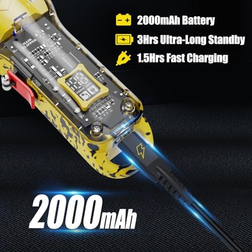 Professional Hair Clippers, Hair Clippers Set for Barber Haircut with LED Display(Yellow) - Image 5