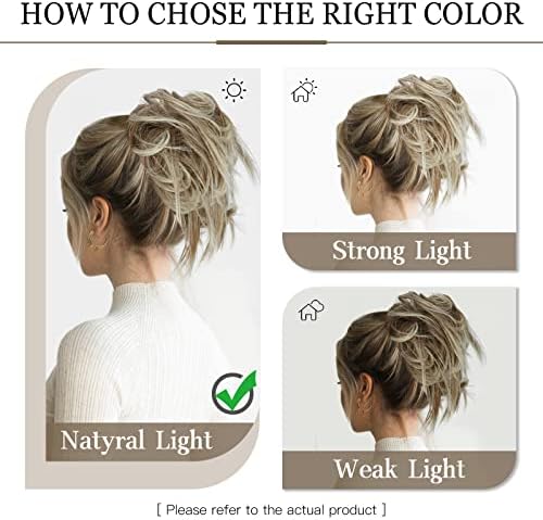HMD 5 Pieces Messy Hair Bun Hairpiece Tousled Updo for Women - Image 5
