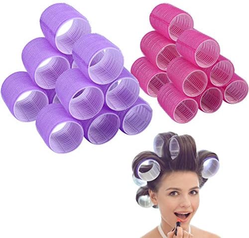 Jumbo Size Hair Roller sets, Self Grip, Salon Hair Dressing Curlers, Hair Curlers, 2 size 24 packs by AFANSOCLUB