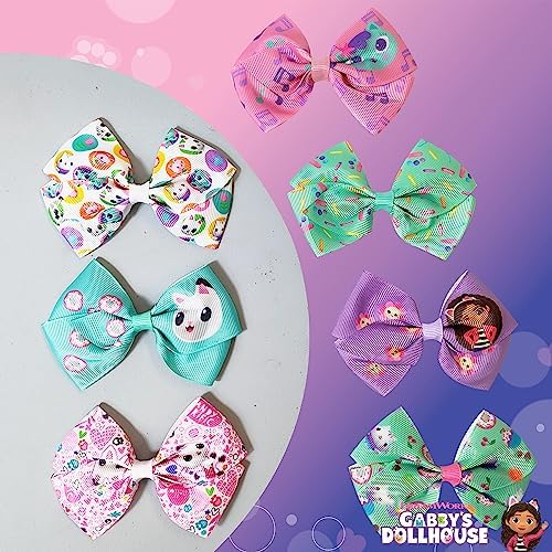 Gabby's Dollhouse Hair Bows - Hair Accessories Gift Set - 7 Pcs 4 Inch Bundle for Girls Different Character on each Hair Clip Kids Bow - Alligator Clip - Ages 3 + - Image 5