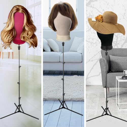 SZCY LLC Wig Head Stand 63inch, Height Adjustable Mannequin Head Stand - Wig Stand Tripod for Cosmetology Hairdressing Training - Image 5