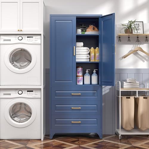 SteeLoong 75" Metal Storage Cabinet with Doors and 2 Adjustable Shelves - Image 4