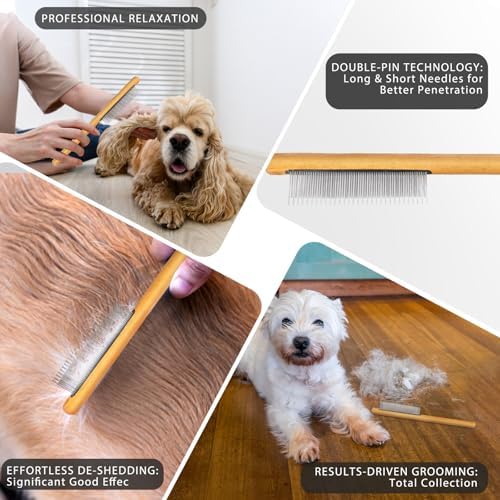 5-Piece Dog Slicker Brush Grooming Kit, Comfort Grip Classic Black - Image 7