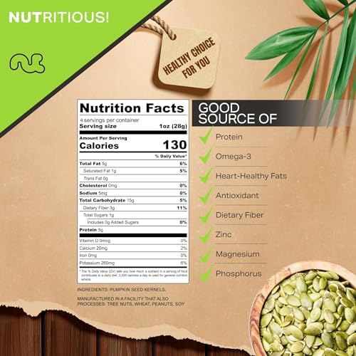 NUT CRAVINGS - Raw Pumpkin Seeds Pepitas (4oz - 0.25 LB) Unsalted - Image 2