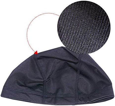 YANTAISIYU 5 Pcs/Lot Black Dome Cap Wig Caps Stretchy Wig Cap with Wide Elastic Band for Making Wig (Dome Cap L) - Image 6