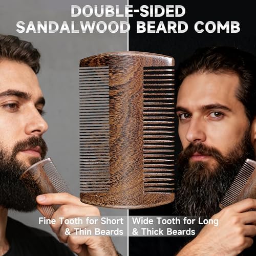 BFWood Mens Beard Brush Comb Kit, Small Travel Beard Set - Natural Boar Bristles With Black Walnut Wood, Grooming Sandalwood Mustache Comb, Mustache Trimming Sissors With Storage Bag - Image 5