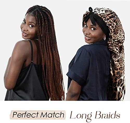 YANIBEST Adjustable Satin Sleep Bonnet, Double Layer Extra Long Hair Bonnet - Image 3
