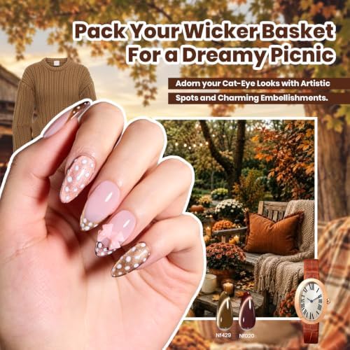 Beetles Cat Eye Gel Nail Polish Set, 20 Colors Magnetic Fall Gel Polish Kit - Image 6