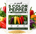 Five Color Pepper Seeds for Planting Sweet Pepper Mix - 100 Premium Seeds by CZGrain