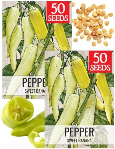 Seed Needs Sweet Banana Pepper Seeds to Plant Vegetables - 2 Packs by SeedNeeds