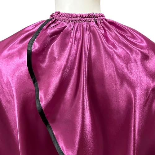 Pelocapa Salon Styling Capes for Clients, Hair Dye Cutting Capes with Elastic Hooks, Waterproof Light Weight Satin Sheen Styling Cape Barber Gown for Stylist, 63”*56”(Purple) - Image 2