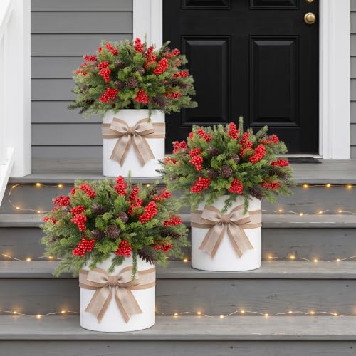Daynight 6 Bundles Artificial Norfolk Pine Stems, Outdoor Christmas Decor - Image 5