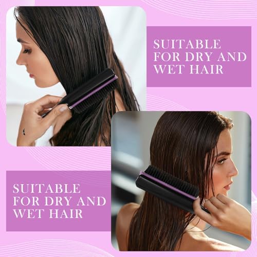 Patelai 3 Sizes Nylon Cushion Hair Brush 9-Row 5-Row, Black Purple - Image 4