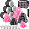 6 Sizes Self-Grip Hair Rollers,62 PCS Hair Curler Set with Clips by tetutor