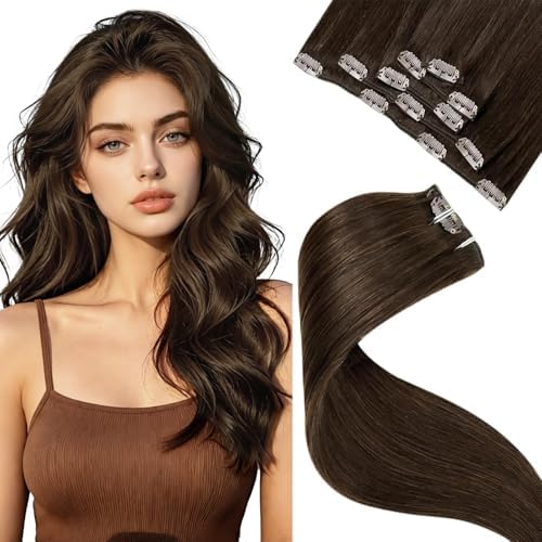 LaaVoo Hair Extensions Real Human Hair, 22inch 5pcs 80g, Thick Full by LaaVoo