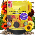 NatureZ Edge 1300+ Sunflower Seeds Garden Variety Pack, Bulk Sunflower Seeds for Planting Flowers, Get More Sunflower Seeds to Plant, Mammoth, Dwarf, Lemon Queen, Giant and More. 2oz Packet by NatureZEdge