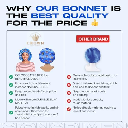 Silky Design Bonnet with Elastic Soft Band Adjustable Women and Men Bonnets for Sleeping Comfortable Satin Fabric (Blue Op) - Image 2