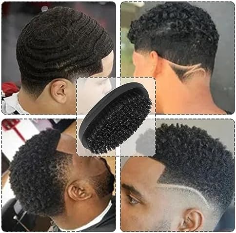 360 Curved Medium Wave Brush with Firm Boar Bristles for Cultivating Waves, Wolfing and Beards - Great Gift for Men - Image 4