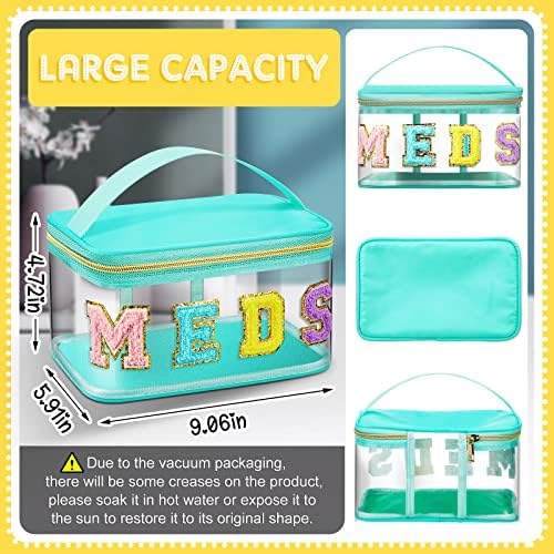 Geetery Meds Travel Bag Green, Meds Chenille Letter Clear - Image 3