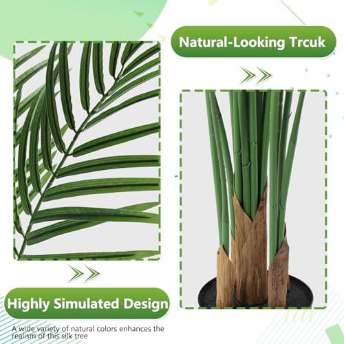 6ft Artificial Palm Tree Indoor, Large Fake Tropical Areca Palm with 18 Trunks, Tall Faux Floor Plants for Indoor Living Rooms Offices Bedroom Home Decor - Image 2