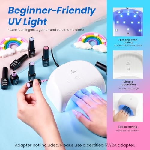 Beetles Deal Box Gel Nail Polish Kit with UV Light, 20 Colors 40pcs DIY Set - Image 6