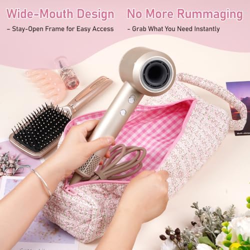 Hair Tool Organizer Travel Bag for Curling Irons & Dryers (Small floral) - Image 4