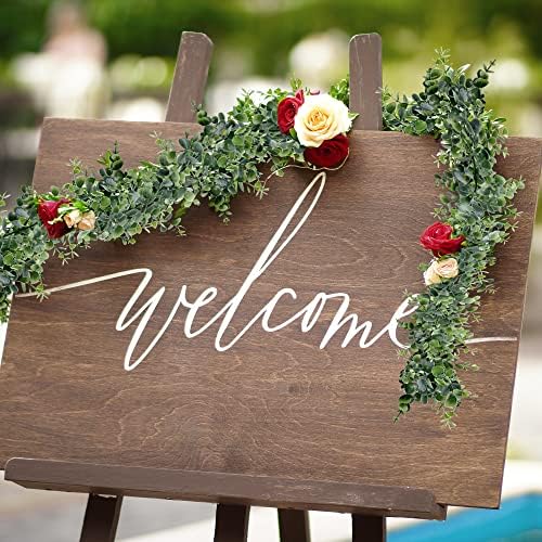 Sggvecsy Artificial Eucalyptus Garland 4 Pack Fake Eucalyptus Greenery Garland Faux Hanging Plants Artificial Vines, 5.6 Feet/Strand for Wedding Backdrop Arch Wall Table Party Outdoor Festival Decor - Image 5