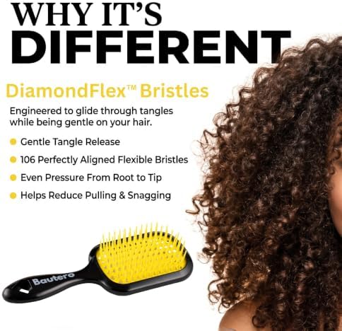 Bautero Detangling Brush for Curly Hair – Detangler Brush for Thick 4C Hair - Image 3
