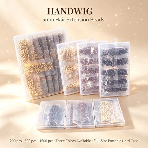 200Pcs 5mm Silicone Micro Ring Beads, Black for Thin Hair - Image 2