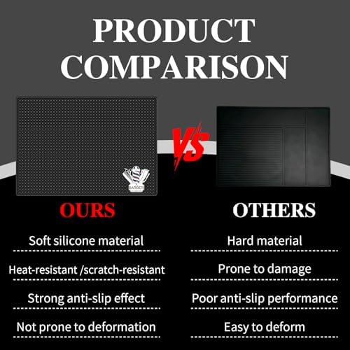 Barber Mat for Clippers Non-Slip Thickened Silicone Non-Slip Mat | Barber Shop Home Counter Workstation Organizer Mat for Scissors, Trimmers, Clippers, Hair Cards, Combs, Razors, etc (17.5 * 12 Inch) - Image 5