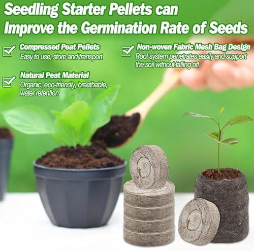 ZeeDix Peat Pellets for Seed Starting, 50 Pcs 36mm Seed Starter Soil Pods - Image 3