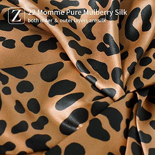 ZIMASILK 22 Momme 100% Pure Silk Bonnet for Sleeping, Leopard Black/Golden - Image 2