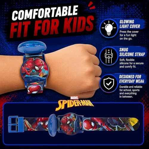 Marvel Spider-Man Kids Watches – Digital Display, Interactive Features, Adjustable Strap, Vibrant Spider-Man Graphics, Durable for Active Kids - Image 4