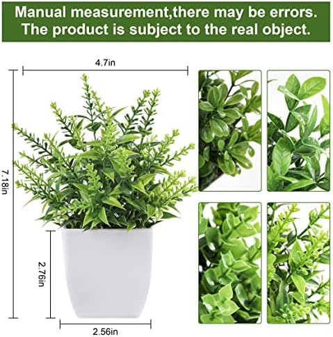 Der Rose 4 Pack Fake Plants, Greenery Potted Plants for Home Decor Indoor - Image 2