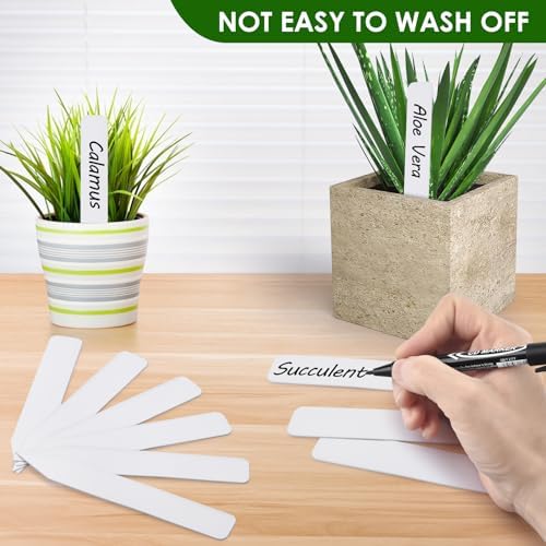 Plant Labels, Outdoor Waterproof Garden Markers, Plastic Nursery Seed Plant Tags with Bonus a Permanent Marking Pen, Gardening Gifts for Women Men 120PCS Darfukei - Image 5