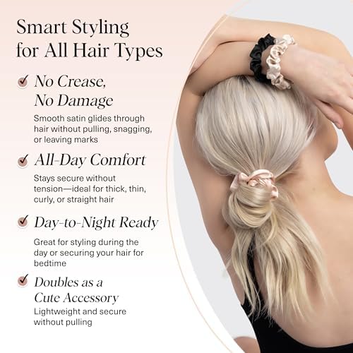 Kitsch Satin Scrunchies for Women | For All Hair Types - Assorted, 5pcs - Image 4