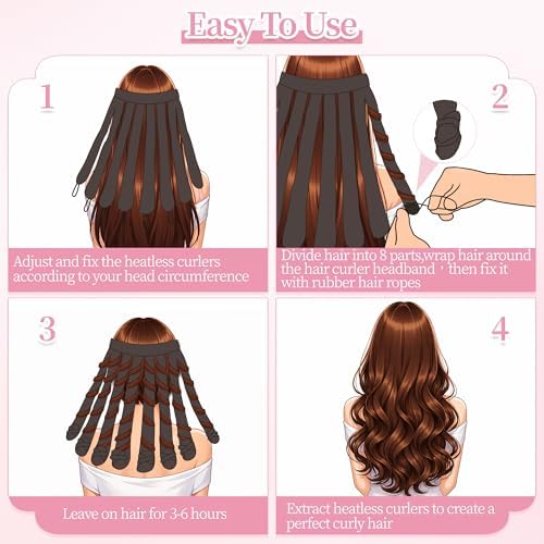 Heatless Curls Overnight Headband for Long Hair Heatless Curler Headband - Image 6