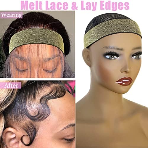 Elastic Bands for Wig Grip - Lace Melting Edge Wrap, Adjustable Magic Buckle to Lay Edges, 2 Pcs Wig Accessories - Image 3