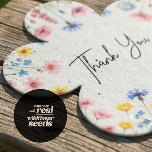 48 Plantable Flower Thank You Tags, 4 Floral Designs - Image 4