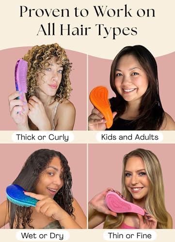 Lily England Detangler Brush for Women & Toddlers, Wet & Dry Hair Brush - Image 4