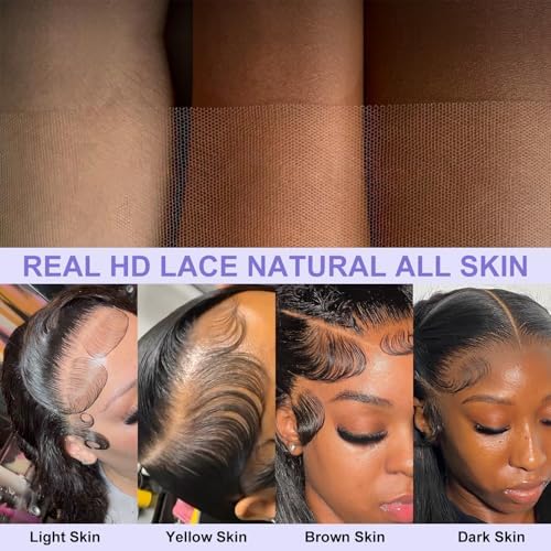 FASHION PLUS Real Full Lace Wig Human Hair Loose Wave Human Hair Wigs,15A Grade 200% Density Pre Plucked Virgin Human Hair with Baby Hair, Loose Wave Full Lace Frontal Wigs,100% Hand-tied, 22Inch - Image 6
