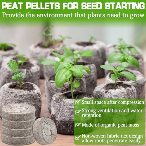 ZeeDix Peat Pellets for Seed Starting, 50 Pcs 40mm Seed Starter Soil Pods - Image 3
