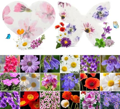 48PCS Plantable Seed Paper Hearts & Butterflies – Wildflower Embedded Paper, Unique Gifts for Mothers, Garden Lovers, Weddings, Bridal Showers, Birthdays & Special Celebrations by BuggyBeds