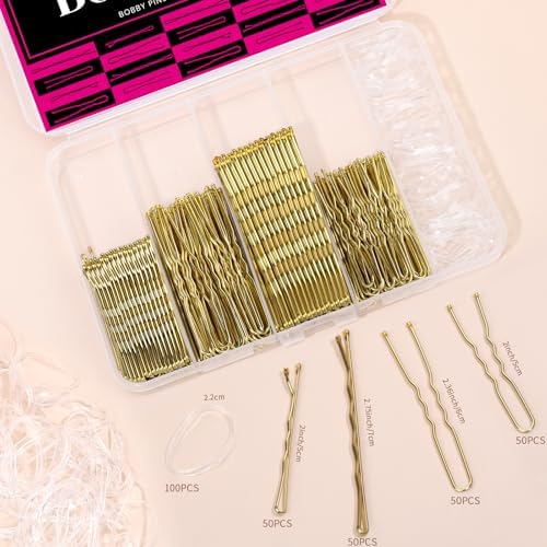 Teenitor 300pcs Blonde Bobby Pins Hair Pins and Hair Bands for Women Girls - Image 3