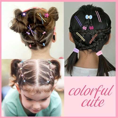 ANBALA Girls Hair Accessories Set Colorful Hair Ties for Women Girls, Elastic Ponytail Holders Rubber Band Flower Hair Clips Hair Pins Hair Accessories Kit (1110PCS) - Image 5