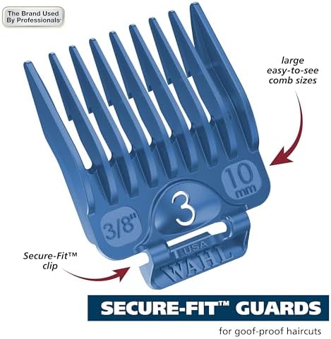 Wahl Genuine Secure-Fit Color Coded Clipper Guard Set, 12 Guards & Caddy - Image 7