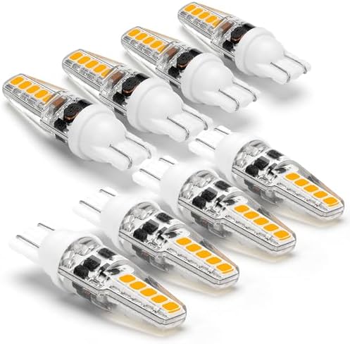 T10 Wedge Base Landscape T5 194 921 LED Bulb 2700K Warm White 3W, 8 Pack by Hylroe